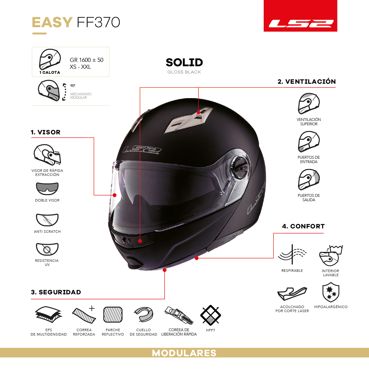 Casco Rebatible LS2 FF370 Easy - Imagen 3