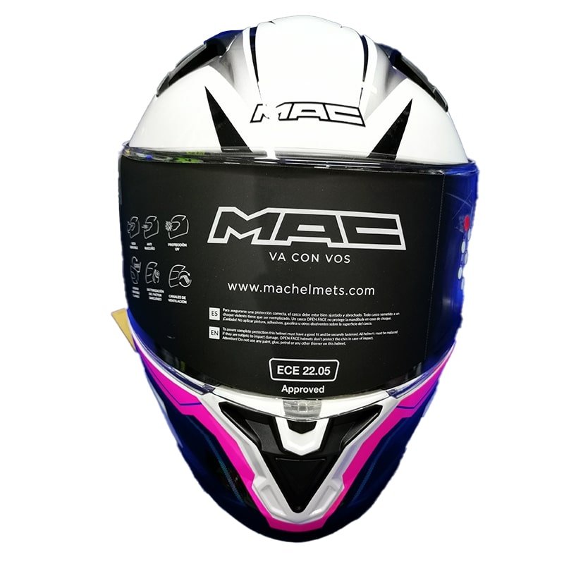 Casco MAC Speed 2.0 Blanco/Rosa - Imagen 4