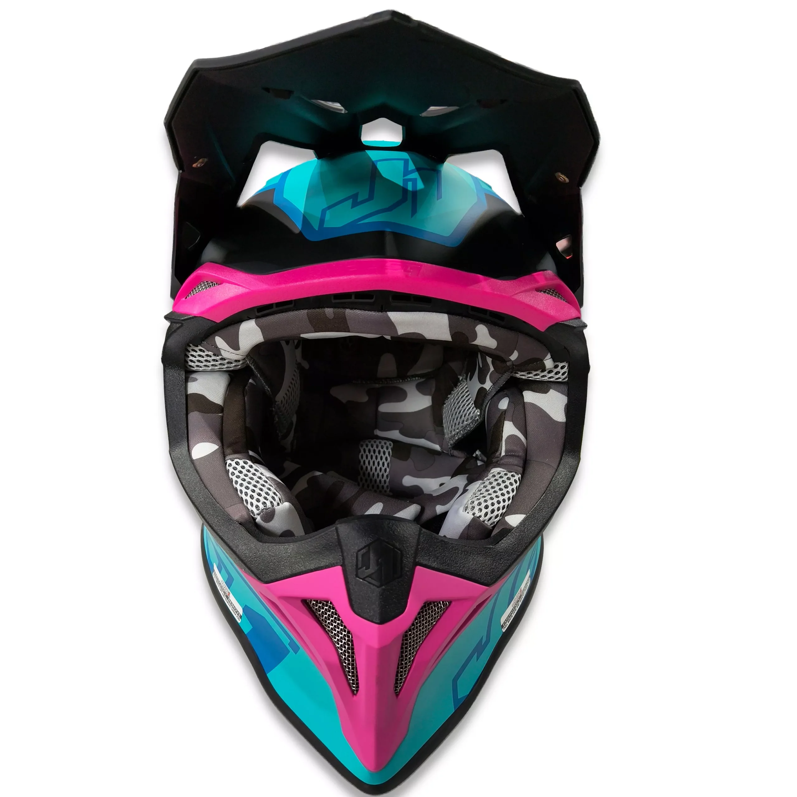 Casco Just1 Thruster J39 + Antiparra - Celeste/Rosa - Imagen 5