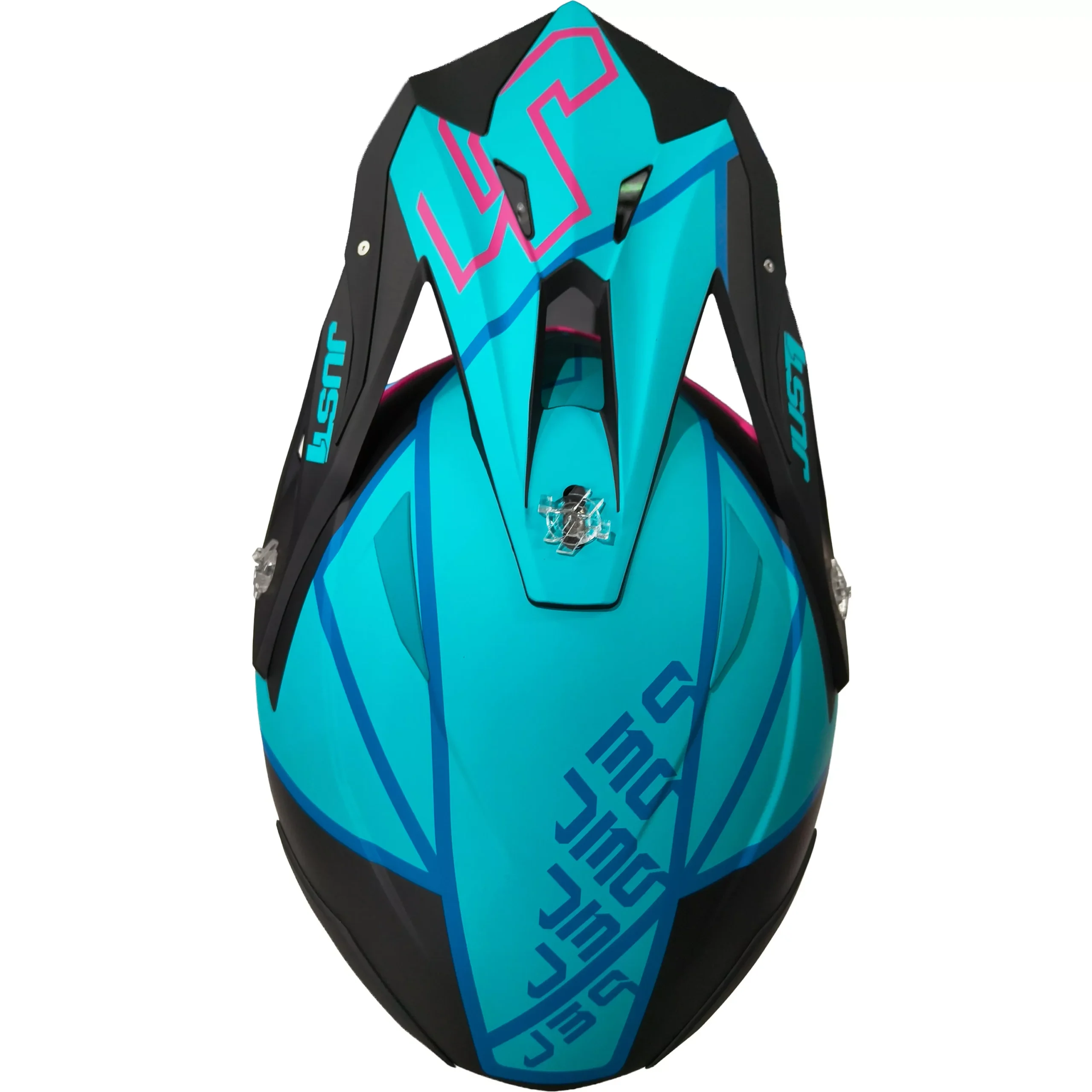 Casco Just1 Thruster J39 + Antiparra - Celeste/Rosa - Imagen 3