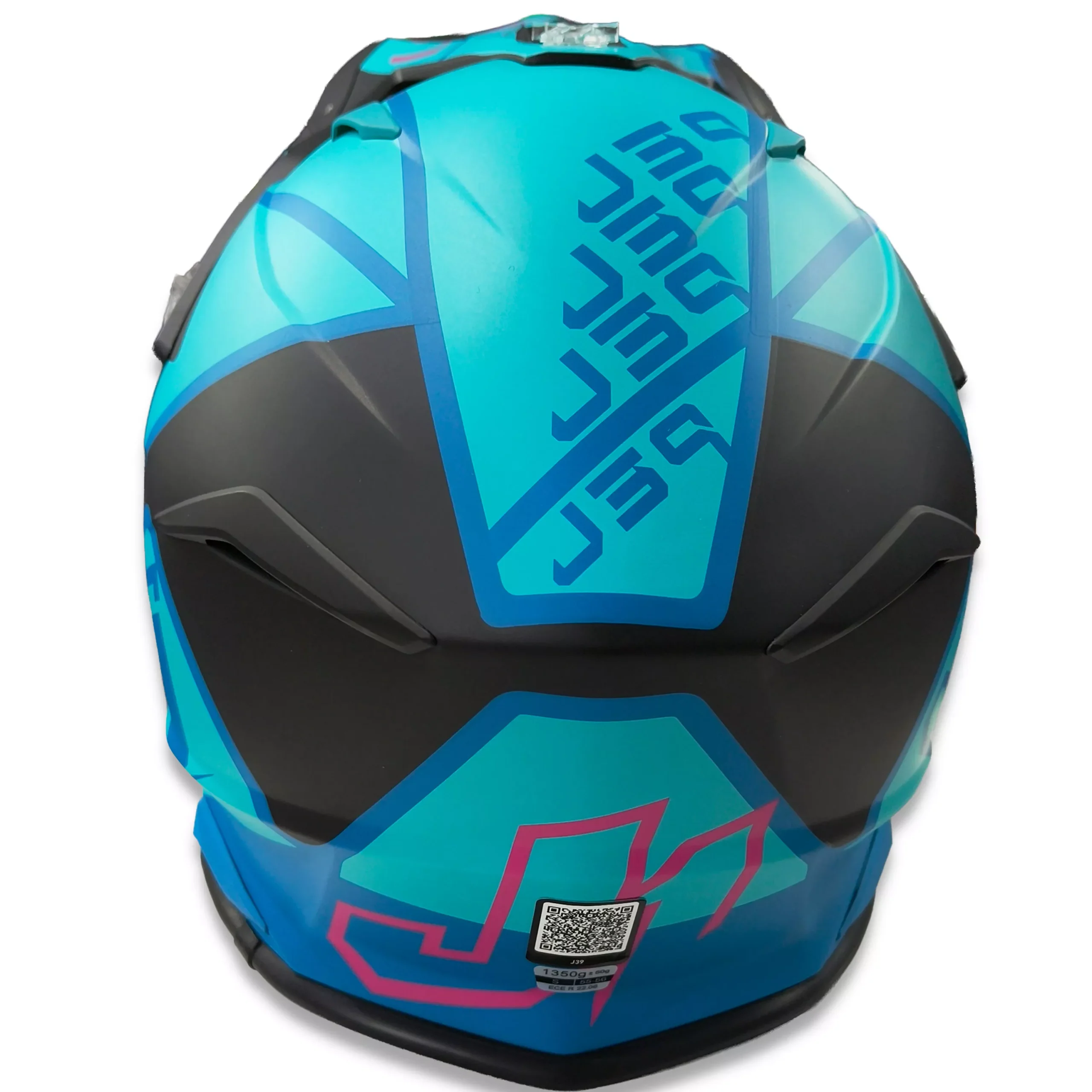 Casco Just1 Thruster J39 + Antiparra - Celeste/Rosa - Imagen 2