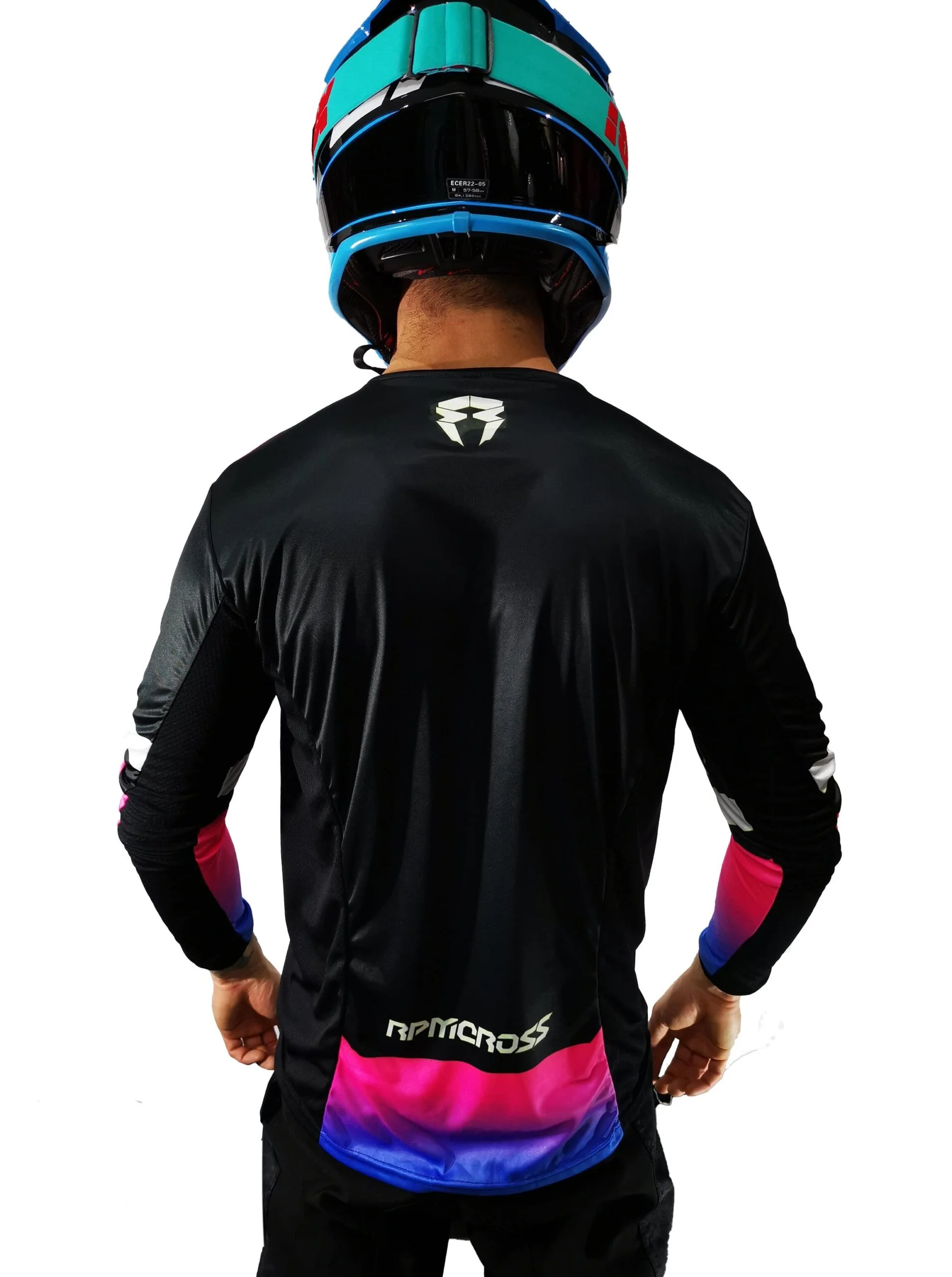 Remera Jersey RPM Cross Mix 2.0 Negra/Rosa - Imagen 2
