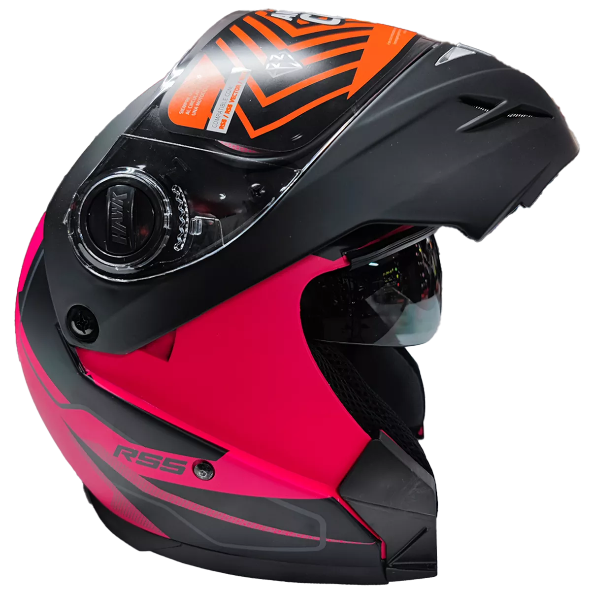 Casco Rebatible Hawk RS5 Vector Resistance Fucsia - Imagen 2