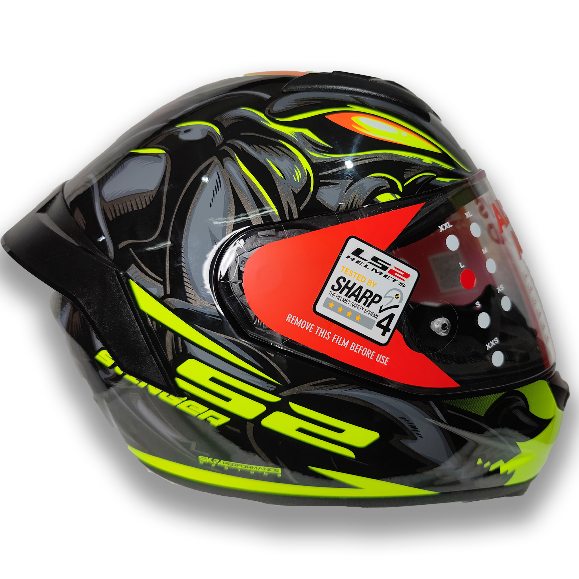 Casco Ls2 352 Stinger Spoiler Negro/Amarillo