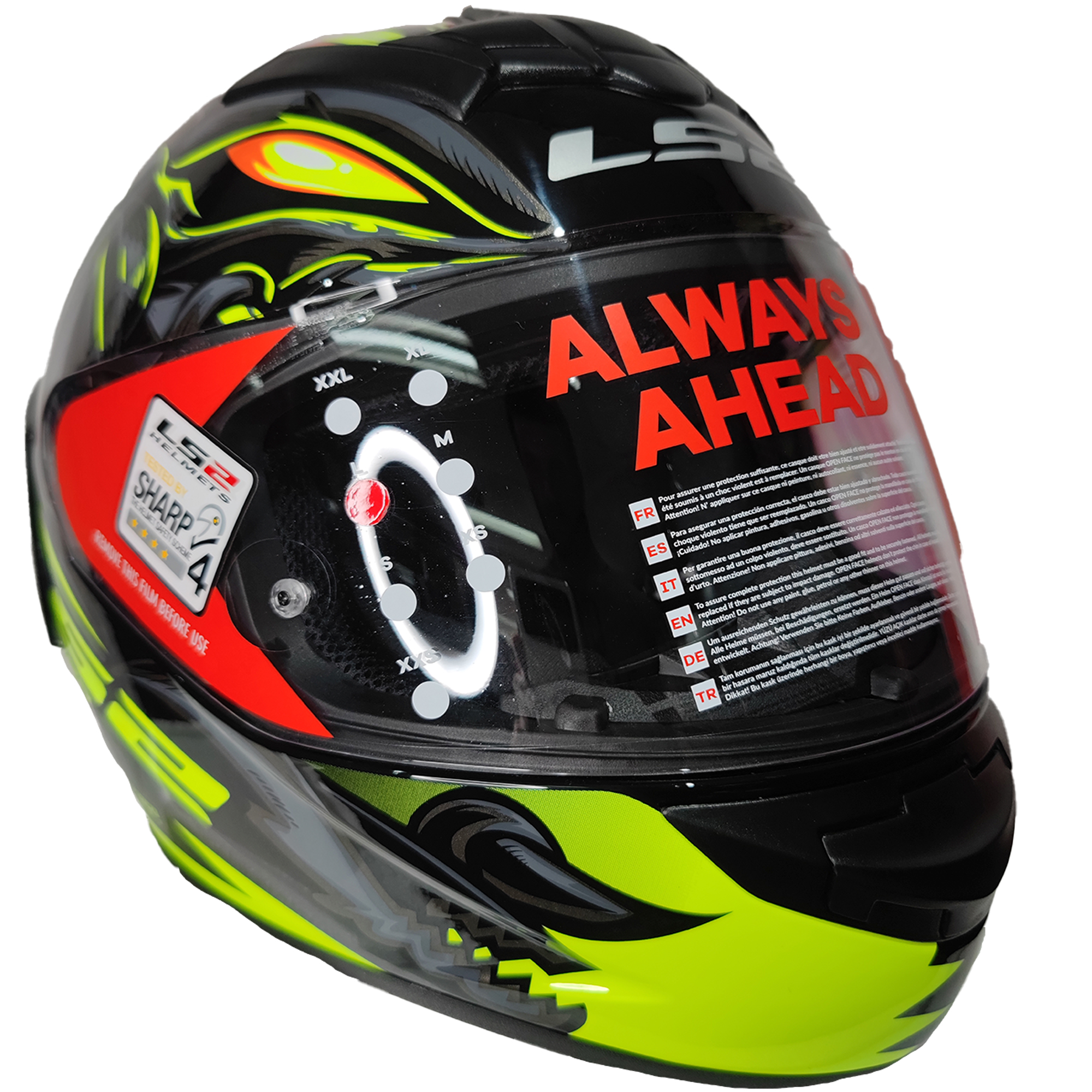 Casco Ls2 352 Stinger Spoiler Negro/Amarillo - Imagen 2