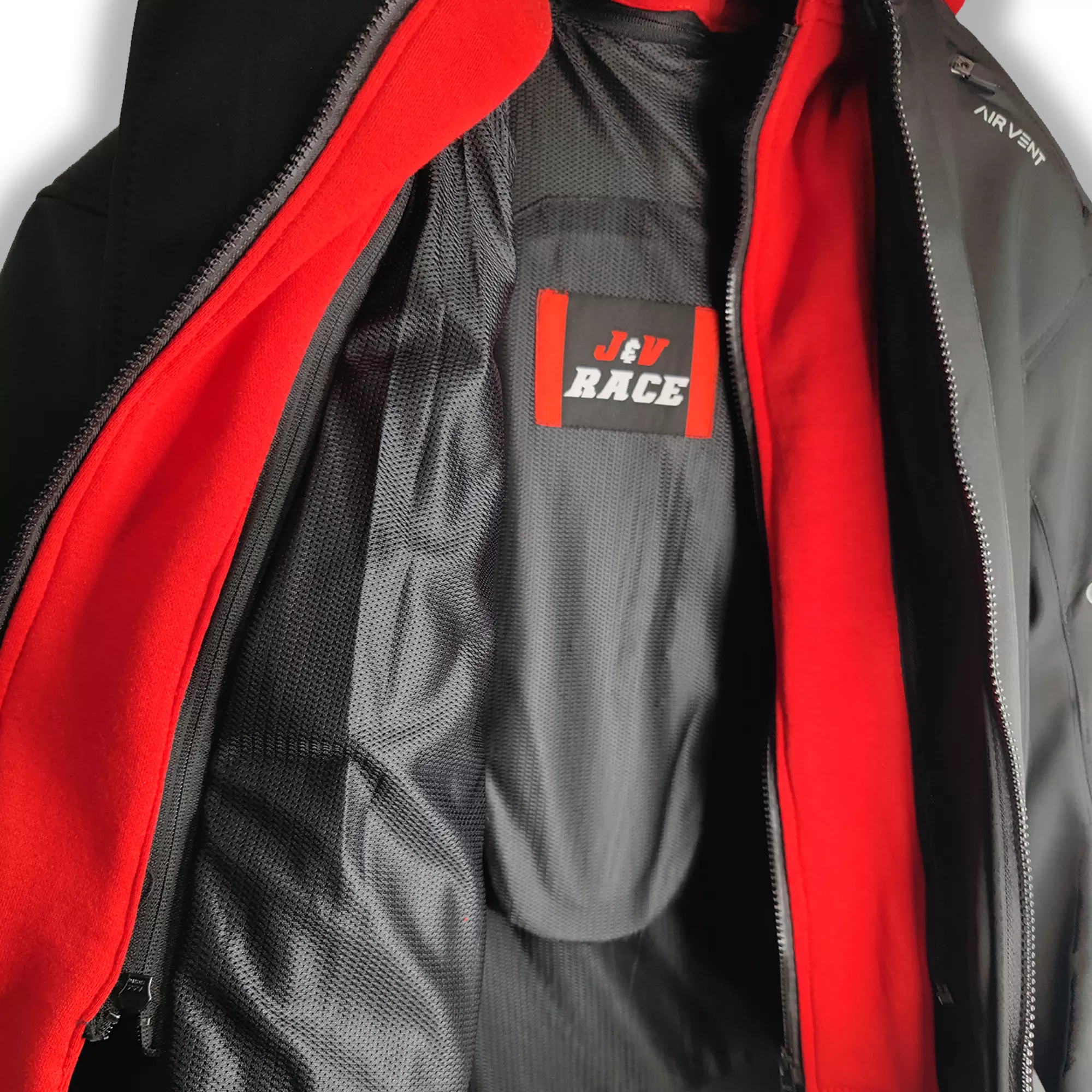 Campera JyV Race Corvo Negra y Roja - Imagen 4