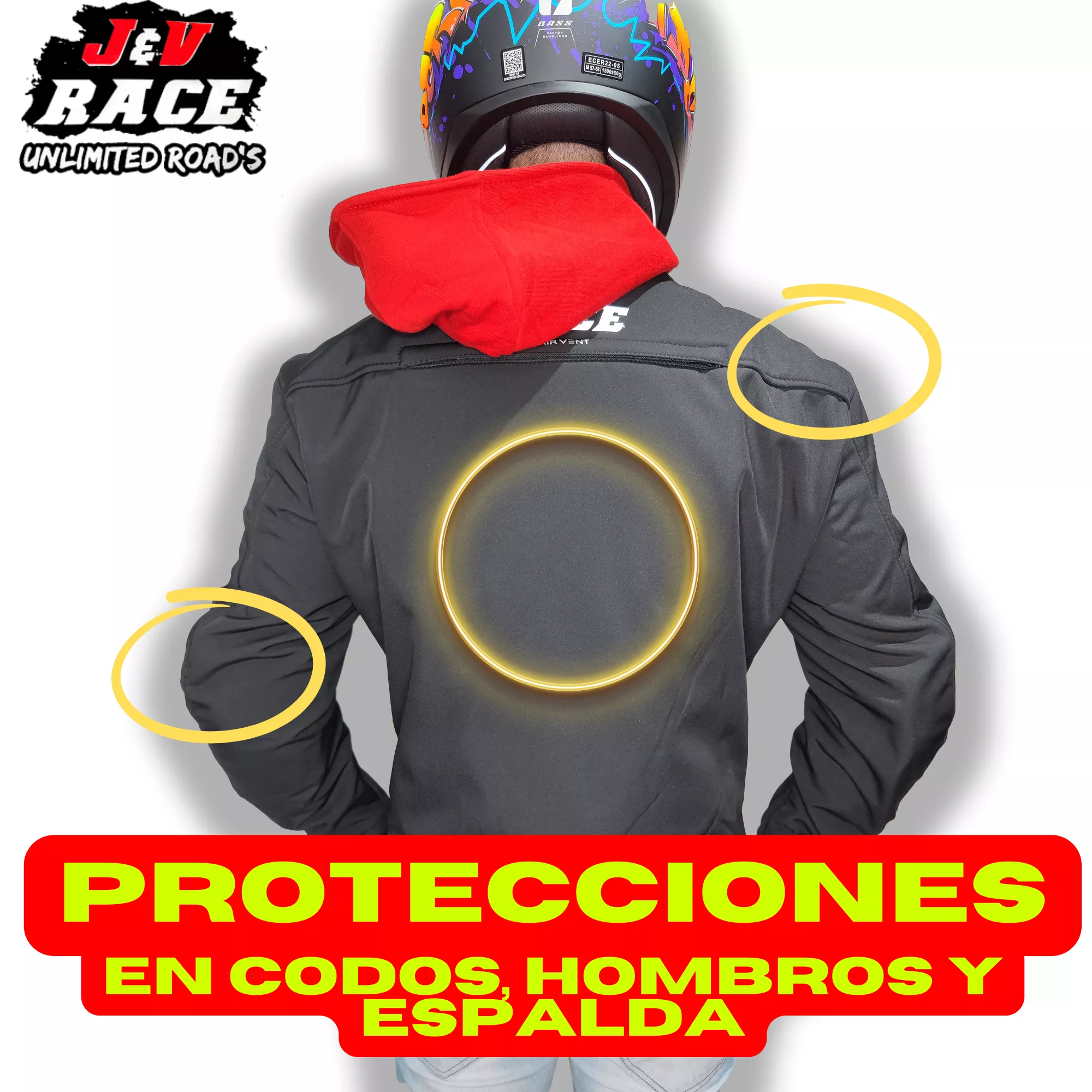 Campera JyV Race Corvo Negra y Roja - Imagen 9