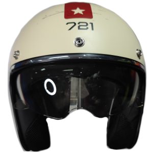 Casco para moto abierto hawk 721 street rider vainilla rojo mate