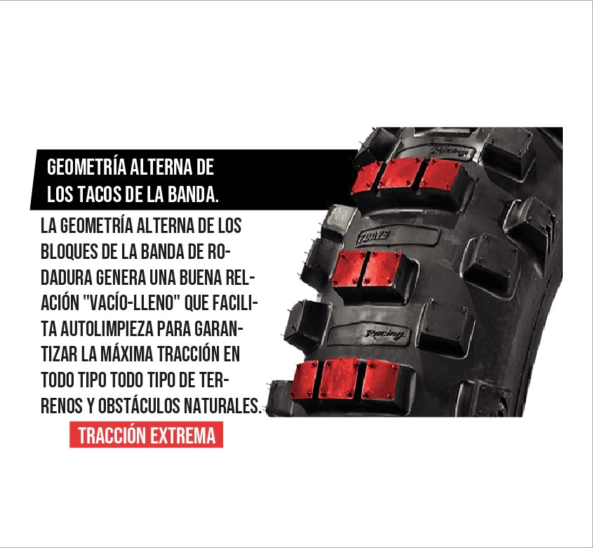 Cubierta Borilli Trasera Enduro Cross Country 110/100-18 EXC - Imagen 4