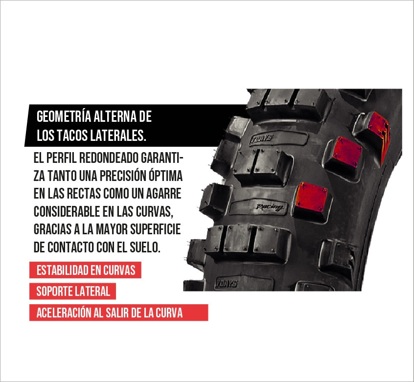 Cubierta Borilli Trasera Enduro Cross Country 110/100-18 EXC - Imagen 3