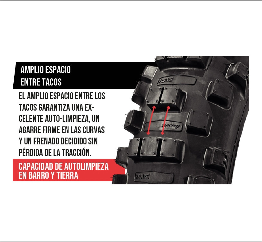Cubierta Borilli Delantera Motocross 80/100-21 MX 77 Medium Soft - Imagen 2