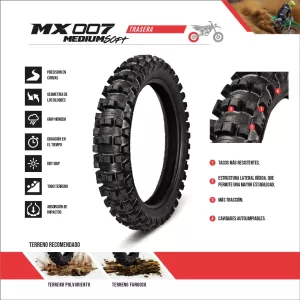 cubierta para moto Borilli Trasera Motocross 100/90-19 MX Medium Soft