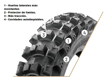 Cubierta Borilli Trasera Motocross 110/90-19 MX B007 - Imagen 2