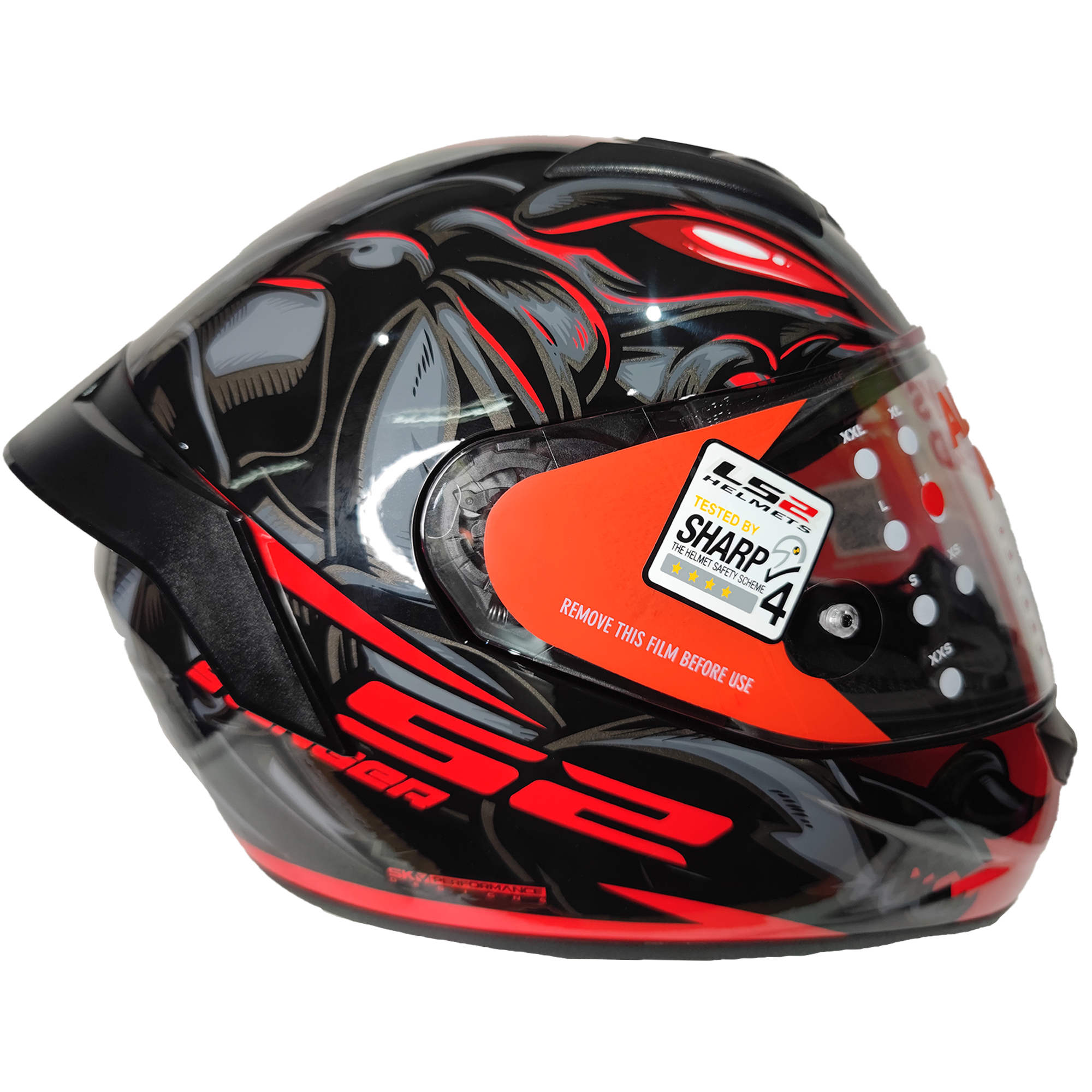 Casco Ls2 352 Stinger Spoiler Negro/Rojo
