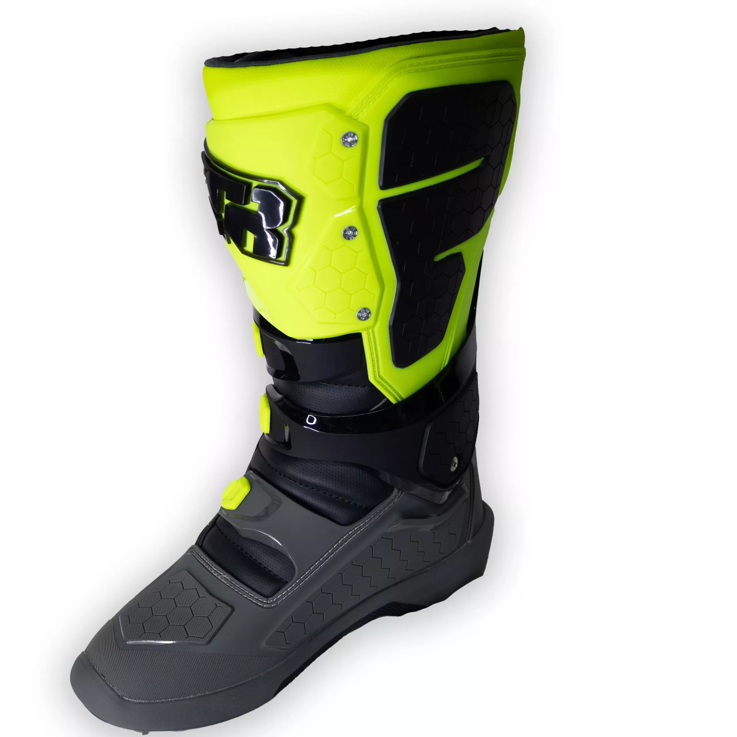 Botas Motocross Enduro Tiger Racing MX2 Pro - Gris/Amarillo - Imagen 3