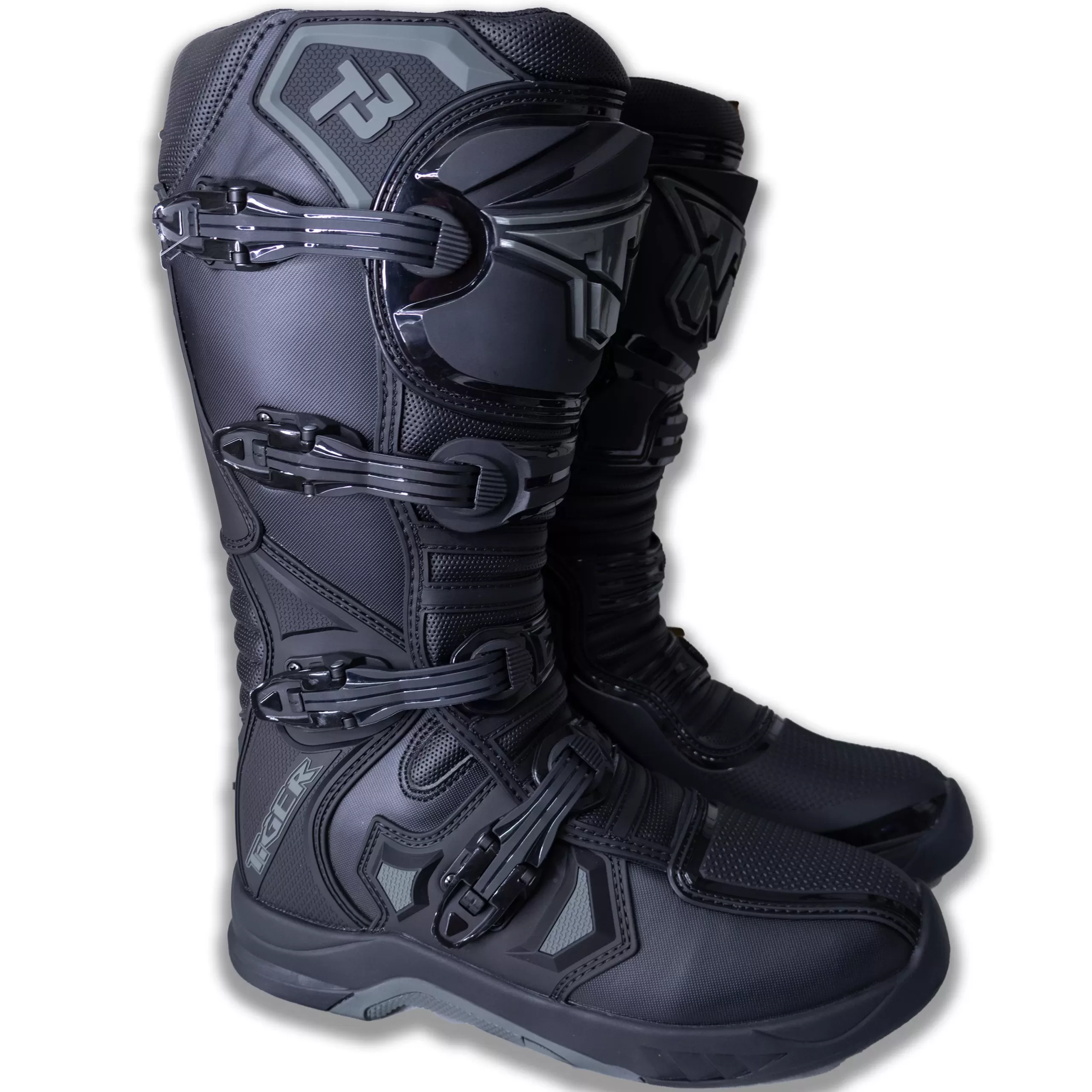 Botas Motocross Enduro Tiger Racing T3 Negro/Gris