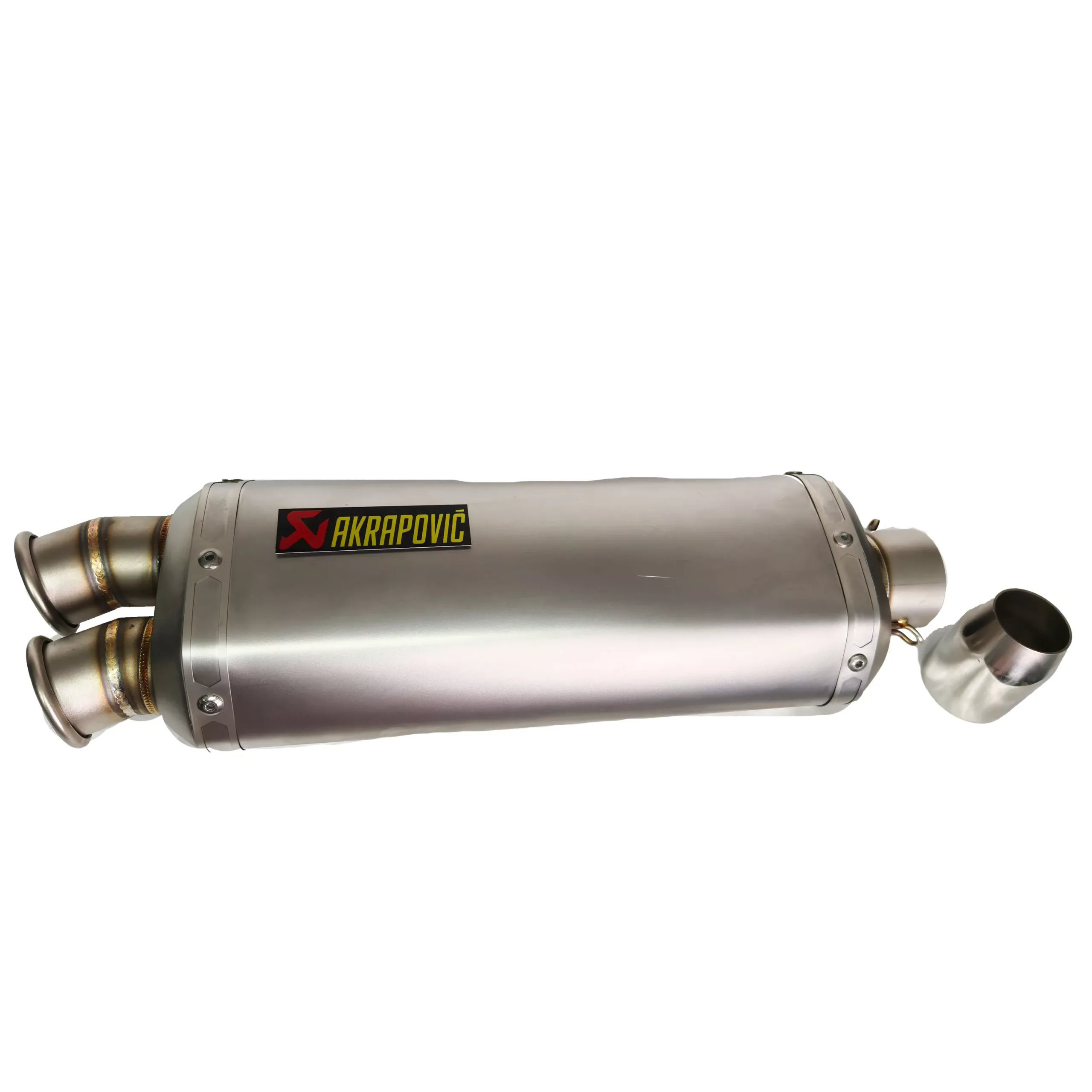 Escape Akrapovic - Doble Boquilla 47 cm - Plata