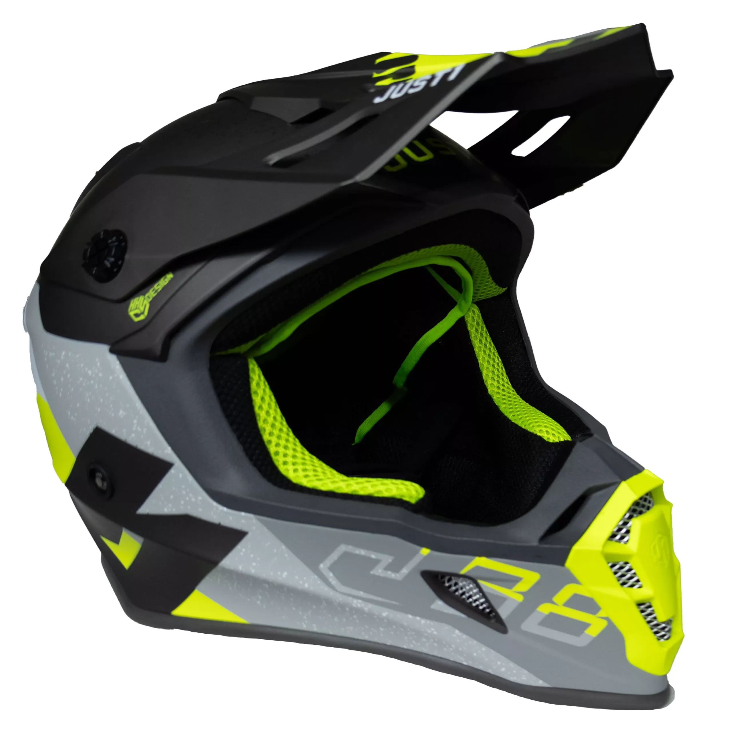 Casco Just1 Korner J38 + Antiparra - Amarillo Fluor/Gris - Imagen 4