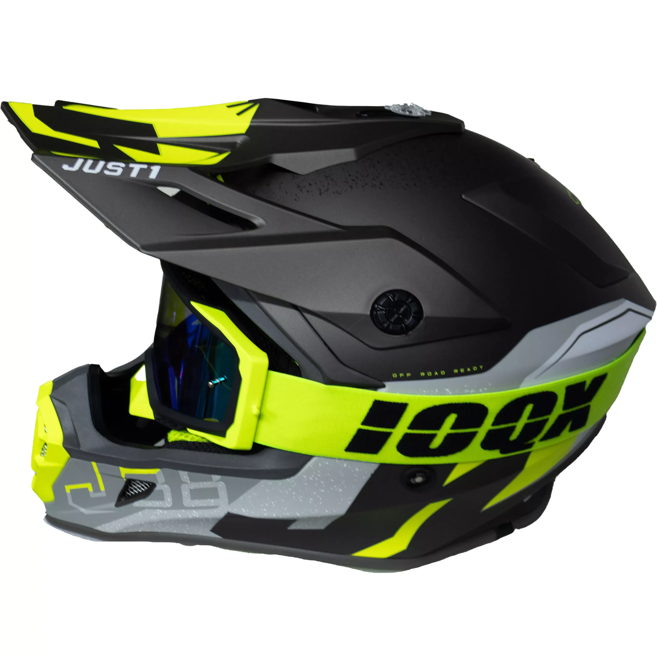 Casco Just1 Korner J38 + Antiparra - Amarillo Fluor/Gris - Imagen 5