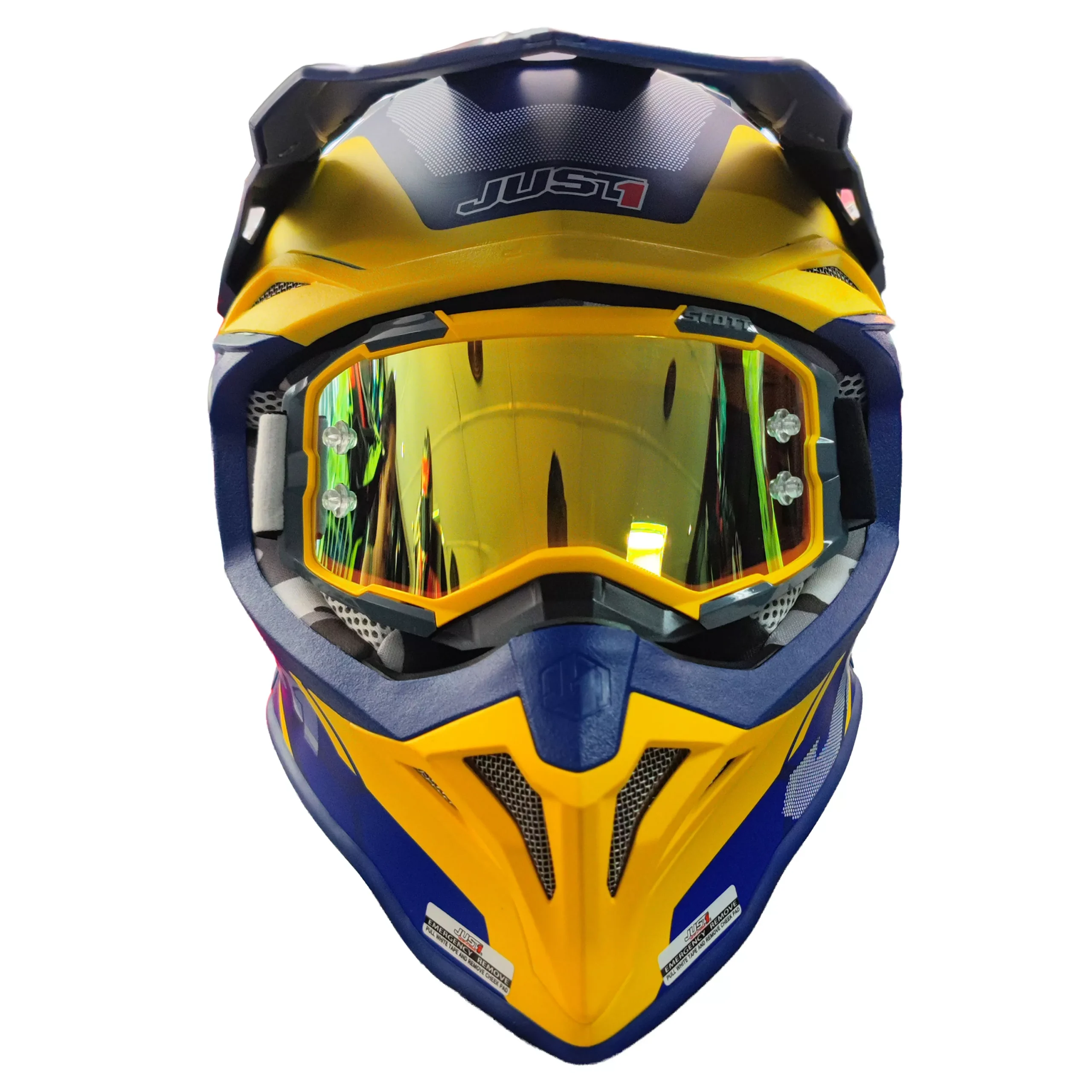 Casco Just1 Reactor J39 + Antiparra - Amarillo/Azul - Imagen 6