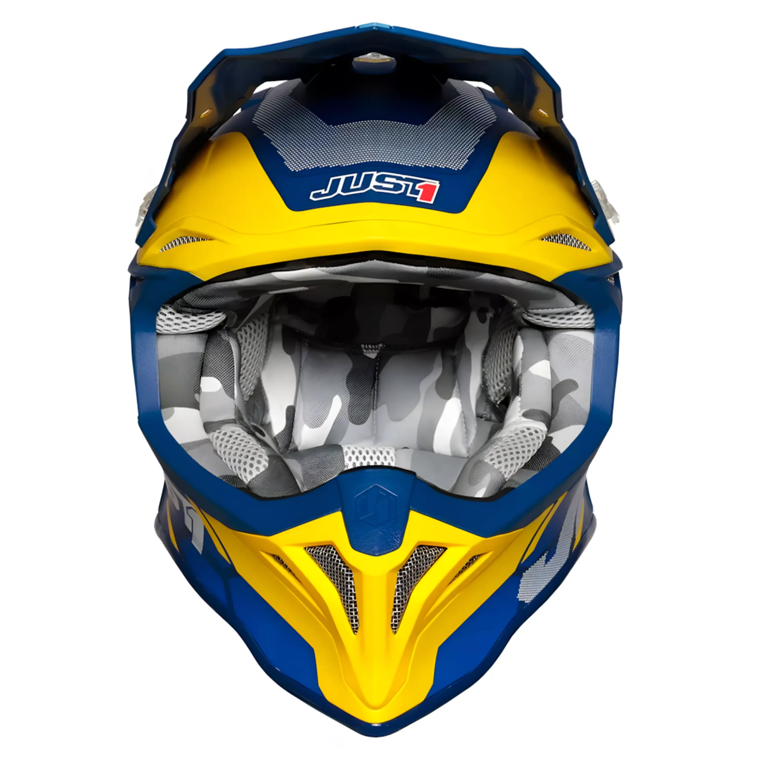 Casco Just1 Reactor J39 + Antiparra - Amarillo/Azul - Imagen 2