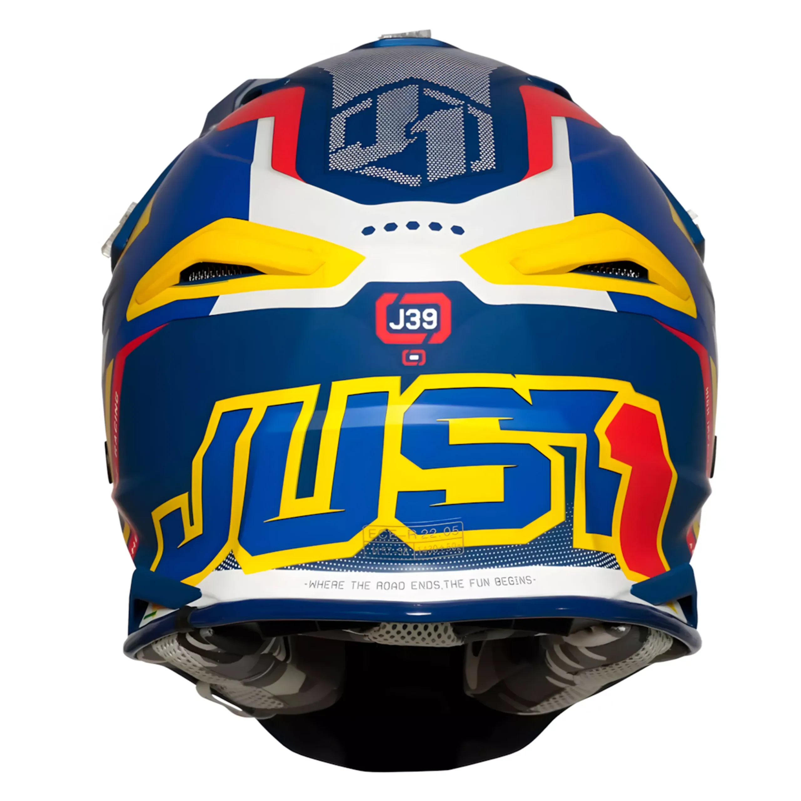 Casco Just1 Reactor J39 + Antiparra - Amarillo/Azul - Imagen 3