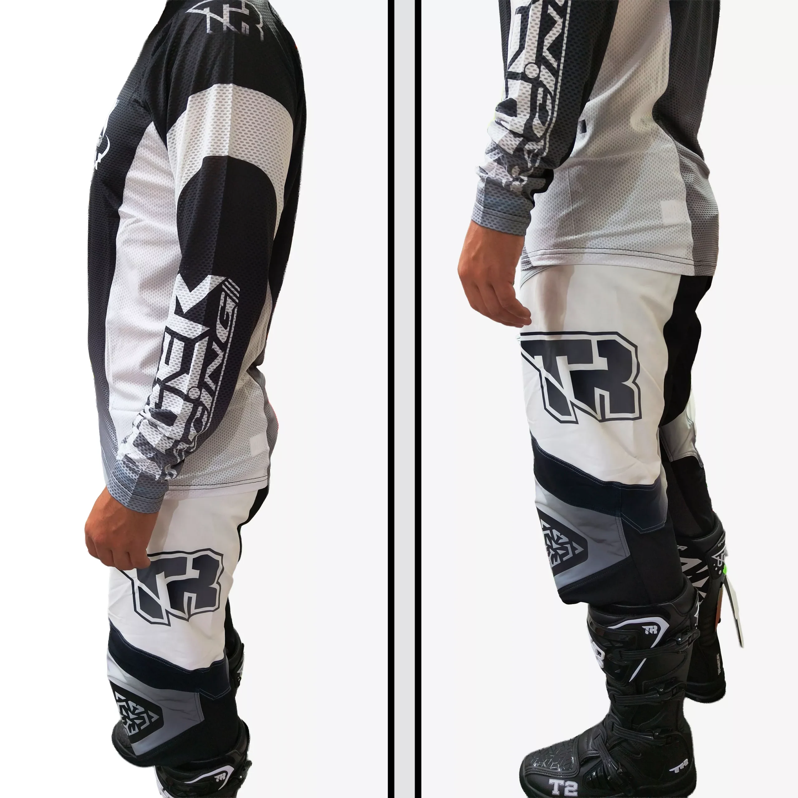 Conjunto Motocross Tiger Racing Para Niño - Negro/Blanco - Imagen 4