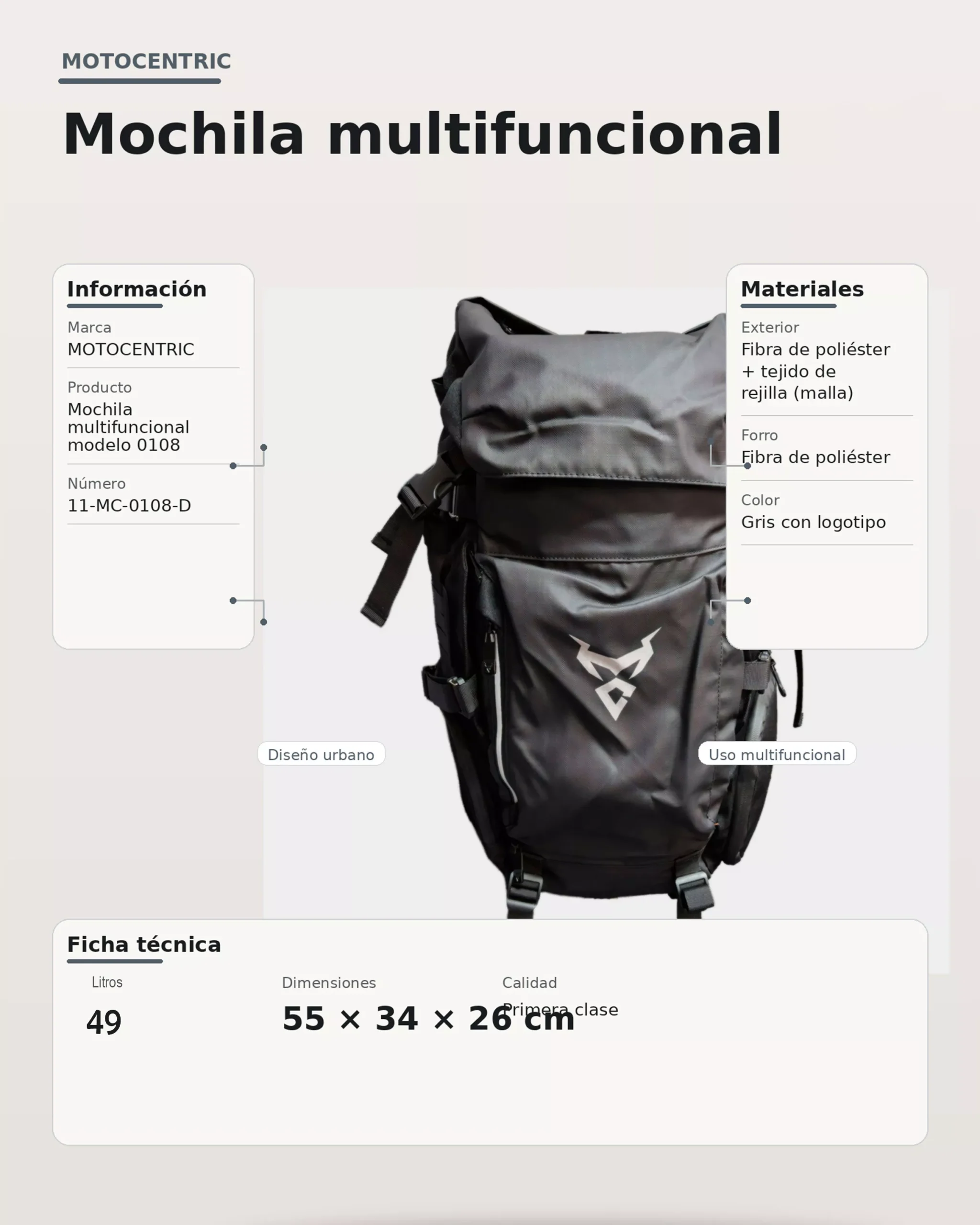 Mochila Multiuso De Viaje 0108 - Imagen 8