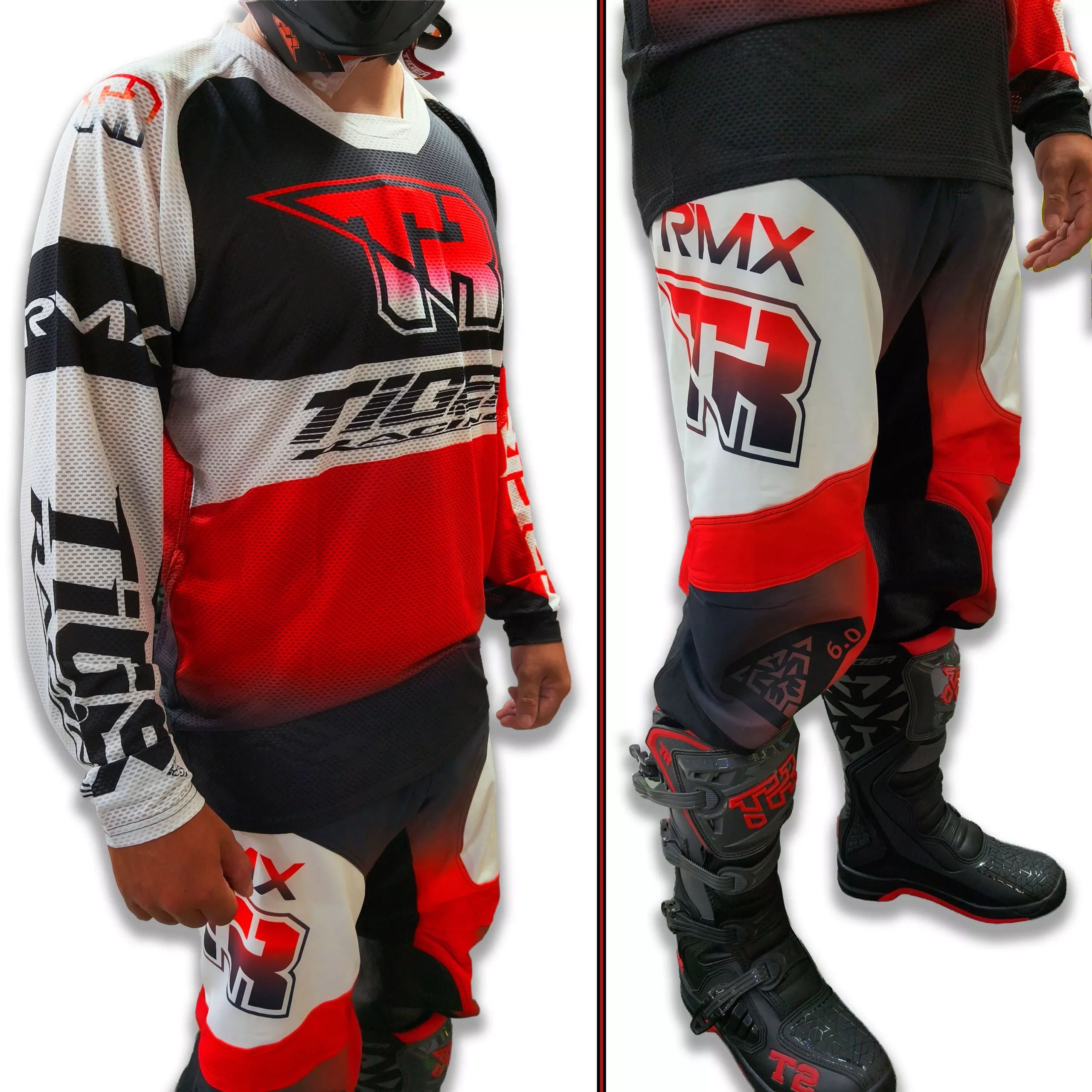 Conjunto Motocross Tiger Racing Para Niño - Rojo/Blanco - Imagen 4
