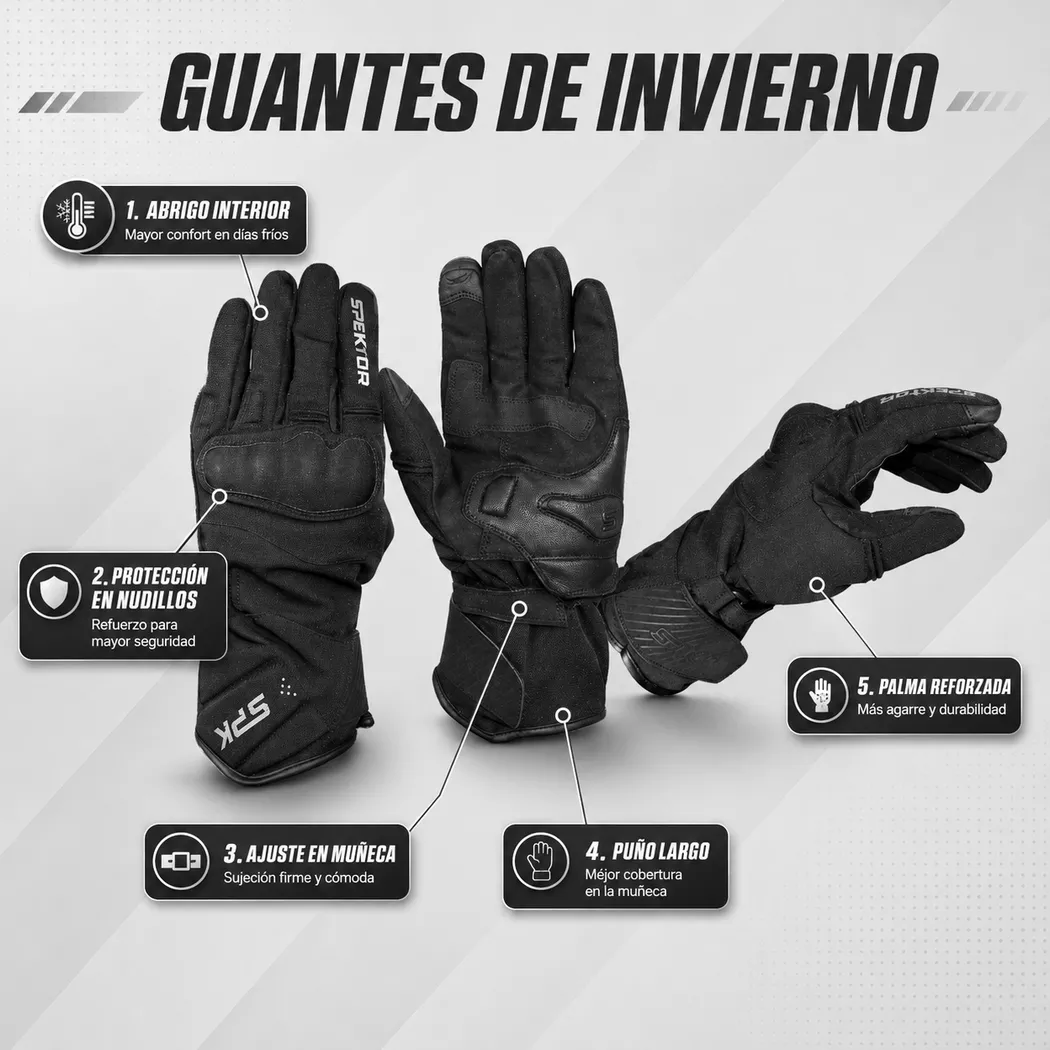 Guantes de Invierno Spektor Bunker - Negro - Imagen 4