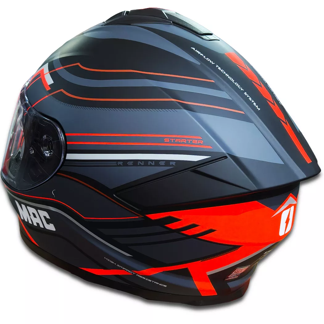 Casco MAC Starter - Renner - Gris/Rojo - Imagen 3