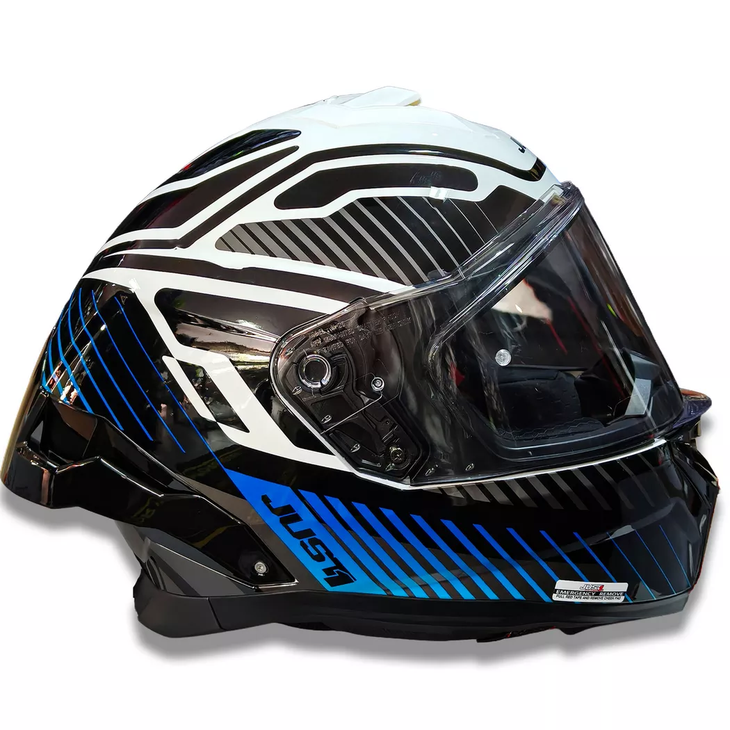 Casco Just 1 - STR - Tactical - Azul/Blanco
