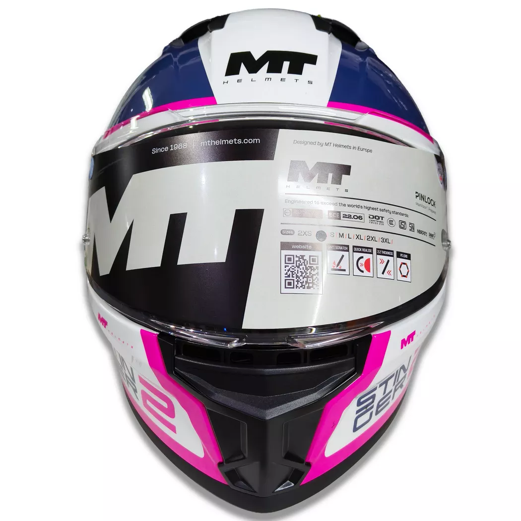 Casco MT STINGER 2 Core - Rosa/Blanco - Imagen 2