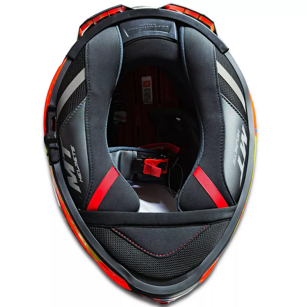 Casco MT THUNDER 4 Rainforest - Naranja/Azul Brillo - Imagen 4