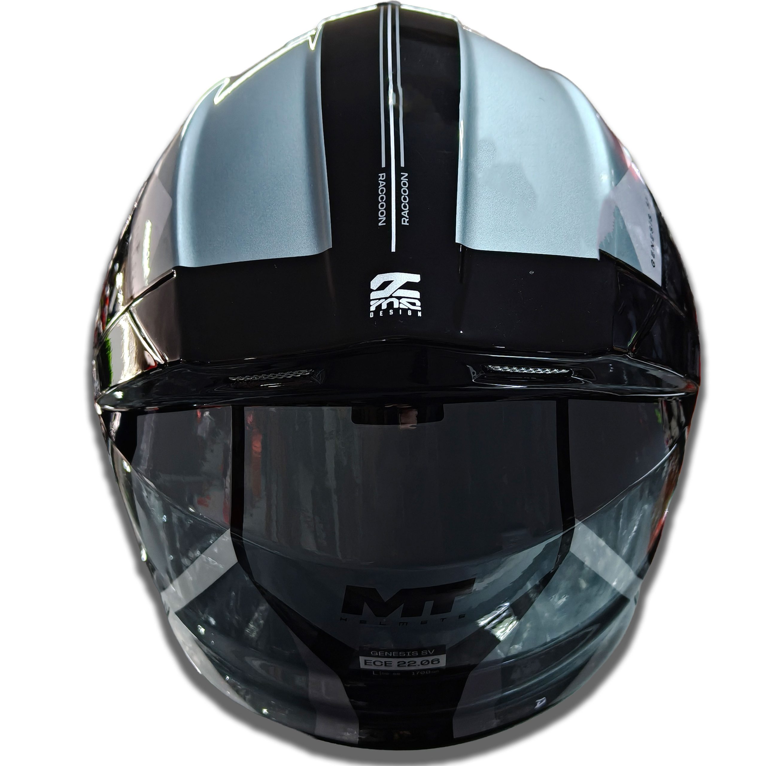 CASCO MT Rebatible Genesis Raccon - Gris/Blanco - Imagen 7